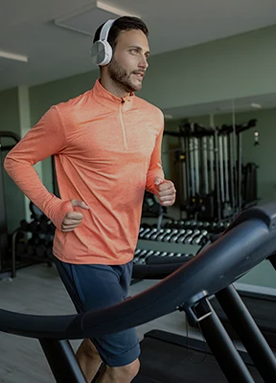 Person exercising on treadmill