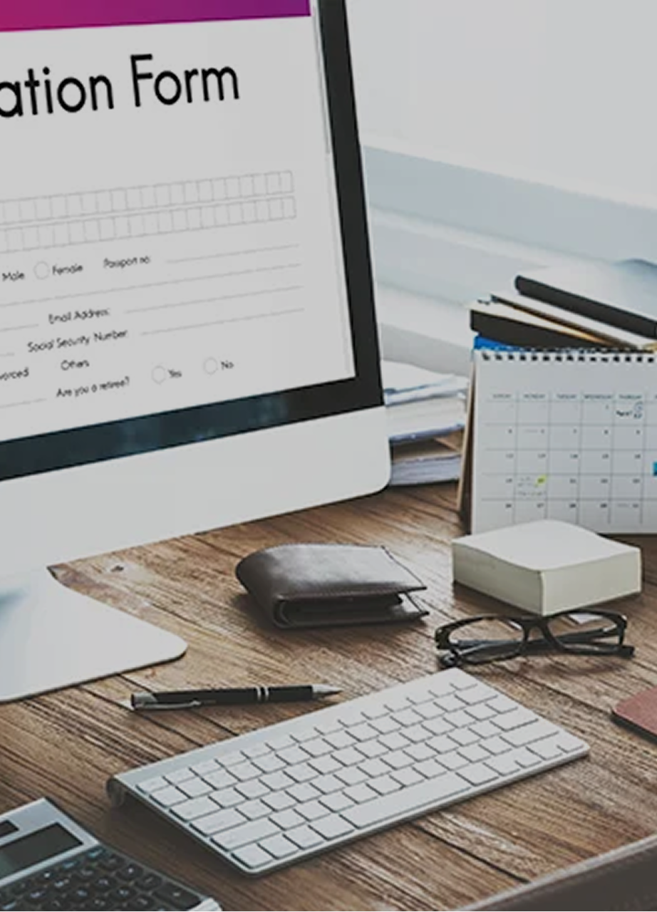 Application form on desk